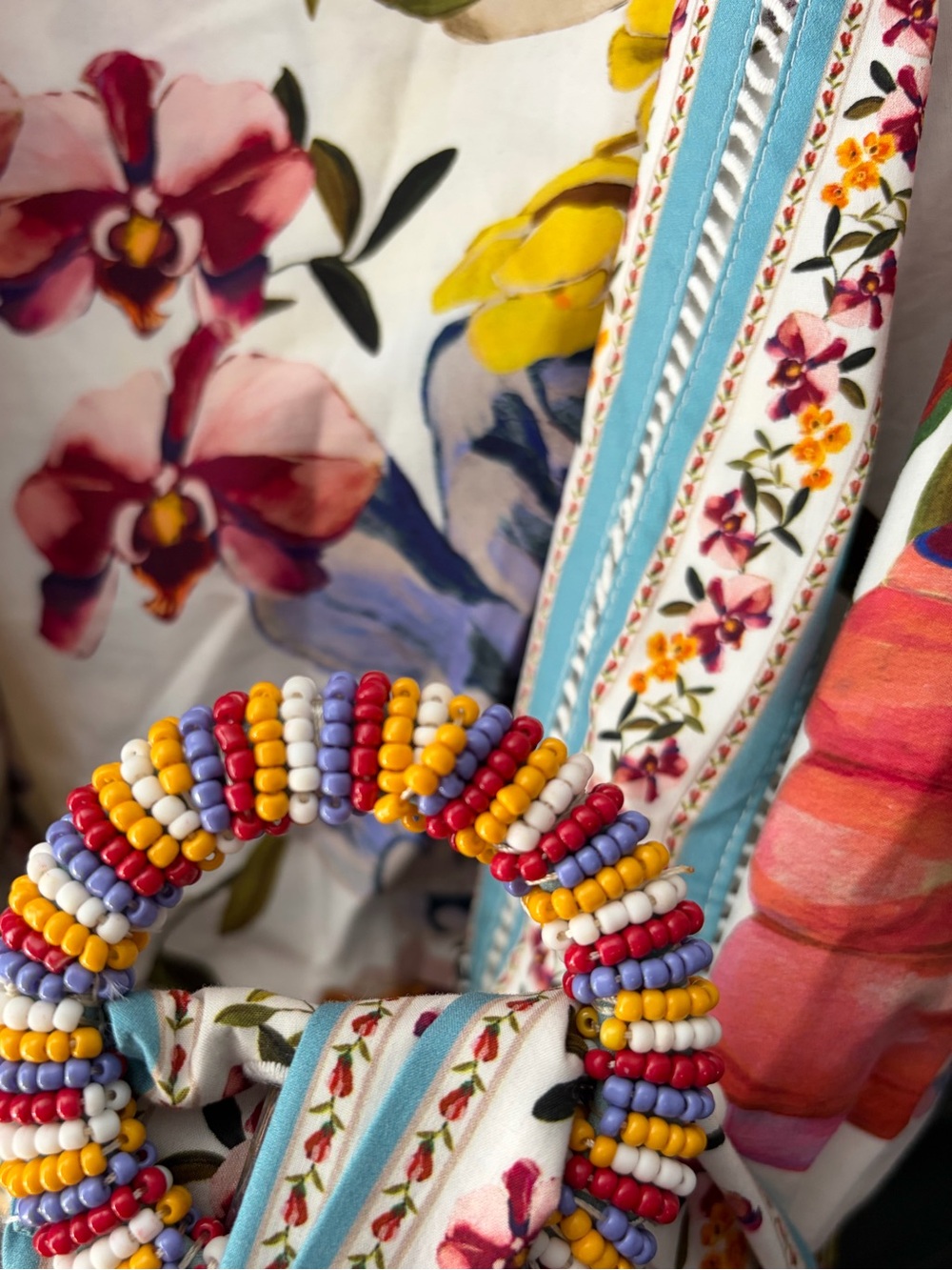 FARM RIO BEADED BELT FLORAL DRESS - Picture 3 of 4